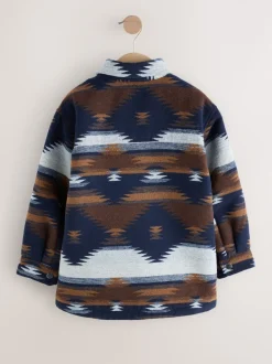 Motif ikat fauve/bleu marine - Veste-chemise doublée (3-16ans)