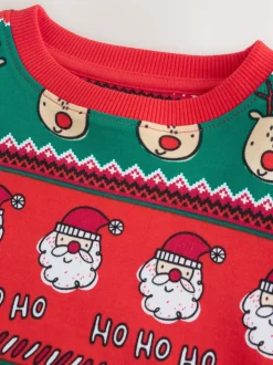 Motif jacquard rouge - Pyjamas de Noël Se blottir simple (9mois-10ans)