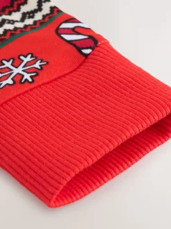 Motif jacquard rouge - Pyjamas de Noël Se blottir simple (9mois-10ans)