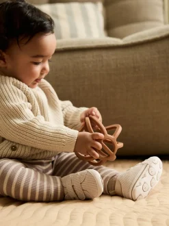 Motif ours neutre - Baskets Bébé à fermeture par contact (0-2mois)