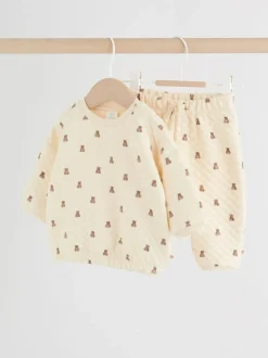 Motif ours neutre - Ensemble sweat matelassé et survêtement bébé (0mois à2ans)