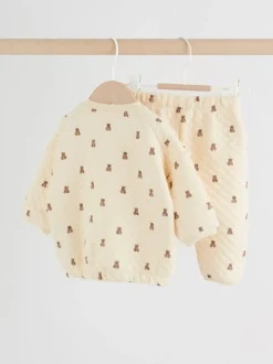 Motif ours neutre - Ensemble sweat matelassé et survêtement bébé (0mois à2ans)