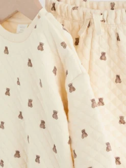 Motif ours neutre - Ensemble sweat matelassé et survêtement bébé (0mois à2ans)
