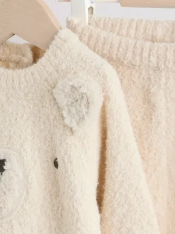 Motif ours neutre - Ensemble haut et legging en maille (0mois-2ans)