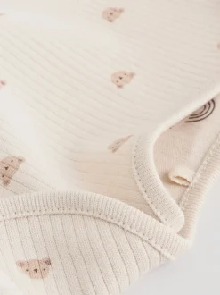 Motif ours neutre - Lot de 5 bodys à manches longues pour bébé