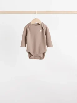 Motif ours neutre - Lot de 5 bodys à manches longues pour bébé