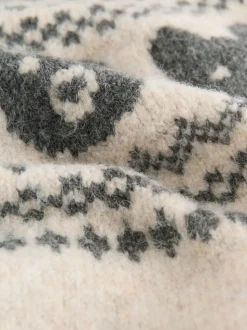 Motif ours neutre - Pull à col rond en maille Motif Fair Isle (3mois-7ans)