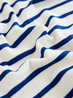 Mouette rayure blanc/bleu - T-shirt rembourré 3D à manches courtes (3mois7ans)