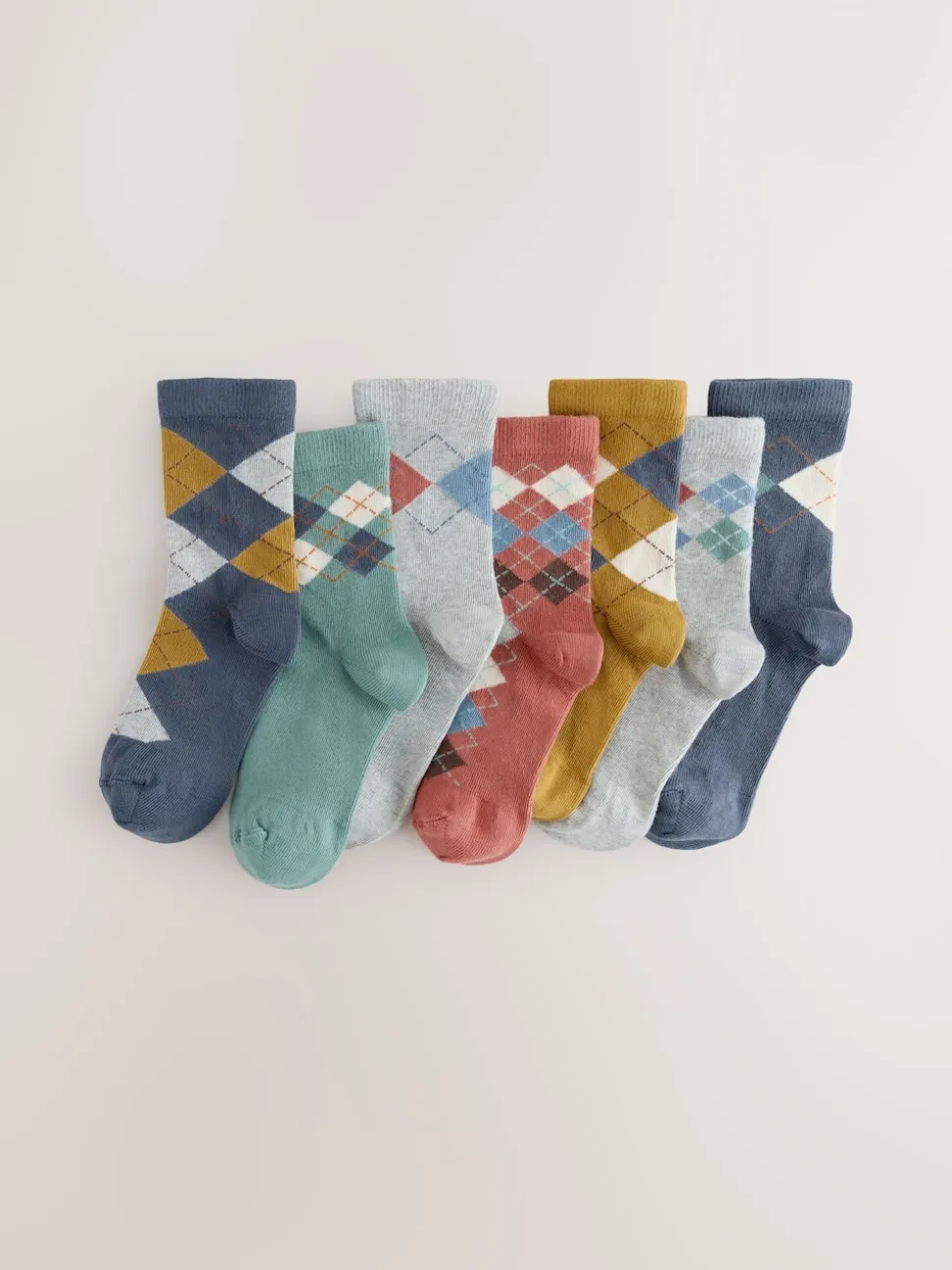 Multi Argyle - Paquet de chaussettes en coton riche 7