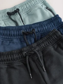 Multi noir/marine/minéral - Jogging ajusté zippé, lot de 3 (3-16ans)