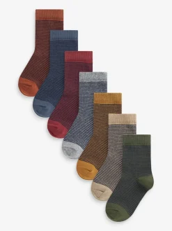 Multi Stripe (Multi Stripe) - Paquet de chaussettes en coton riche 7
