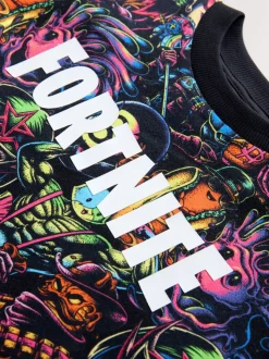 Multicolore à imprimé sur l'ensemble - T-shirt à manches courtes imprimé Fortnite (4-16ans)