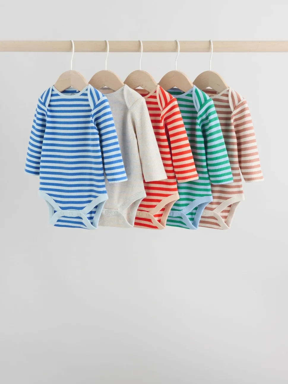 Multicolore - Lot de 5 bodys à manches longues pour bébé