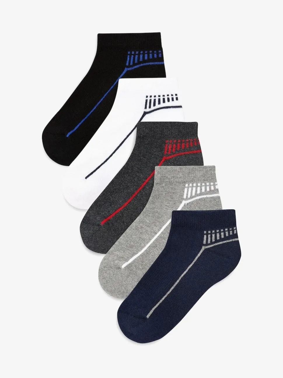 Multicolore - Lot de 5 paires de chaussettes de sport à semelle rembourrée