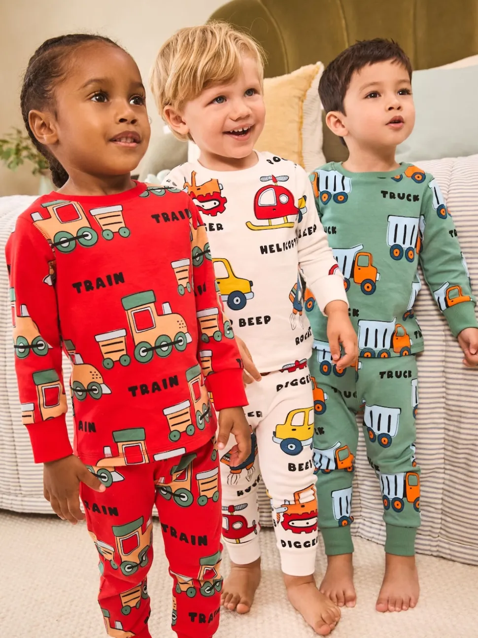 Multicolore - Lot de 3 pyjamas Snuggle courts (9mois-10ans)