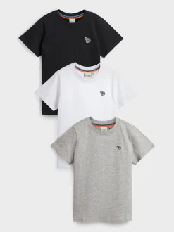 Multicolore imprimé zébré - Lot 3 t-shirts Paul Smith Junior Signature