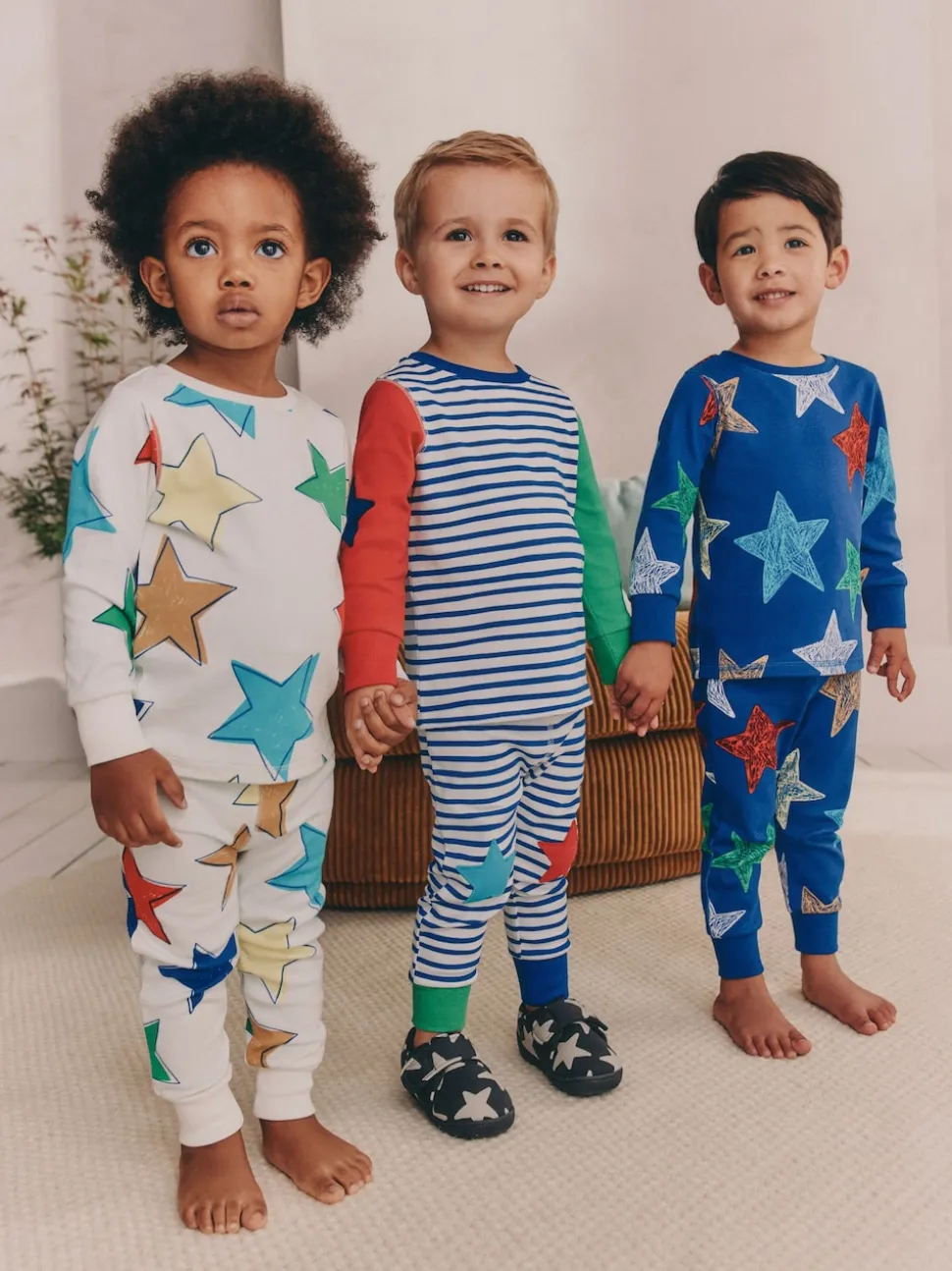 Multicolore motif étoile - Lot de 3 pyjamas Snuggle (9mois-10ans)