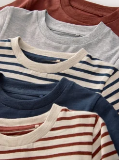 Multicolore motif transport - Lot de 5 T-shirts à manches longues (3mois -7ans)