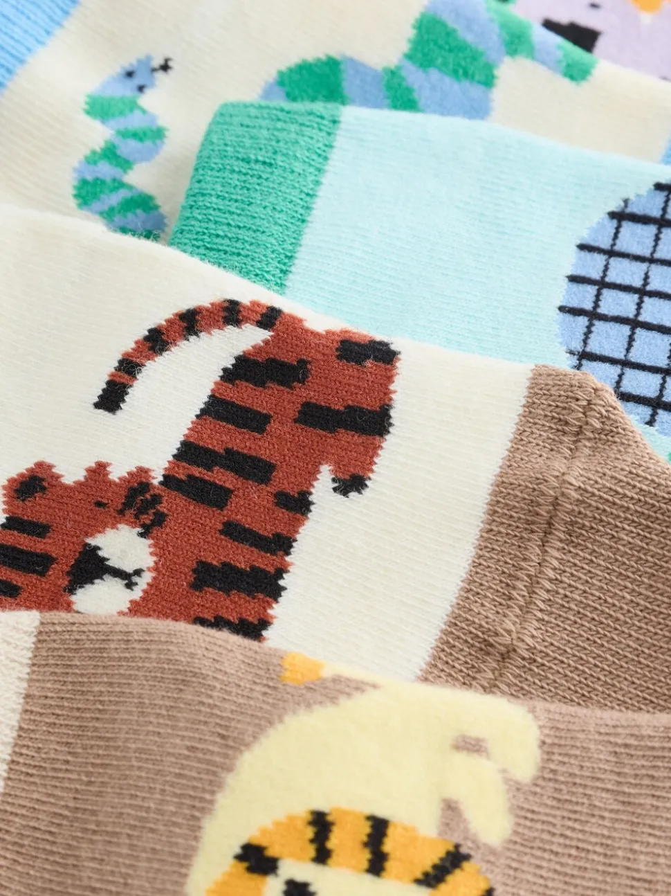 Muted Bleu/Fauve Safari - Paquet de chaussettes de sport en coton riche 7