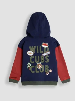 Navy Cub Club - Sweat à capuche réversible JoJo Maman Bébé Colour Block appliqué
