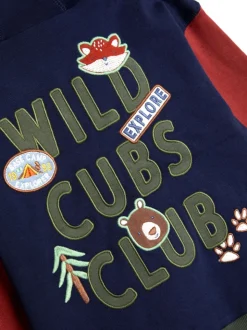 Navy Cub Club - Sweat à capuche réversible JoJo Maman Bébé Colour Block appliqué