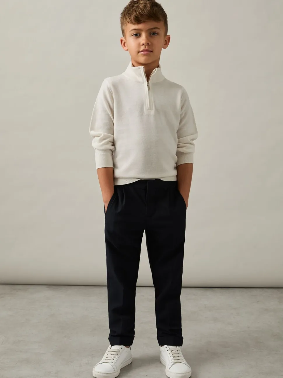 Neige - Pull Reiss Blackhall à quart de zip en laine mérinos