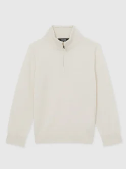 Neige - Pull Reiss Blackhall à quart de zip en laine mérinos