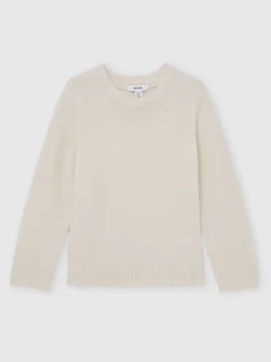 Neige - Pulls Reiss Beech en laine mérinos mélangée à détails côtelés