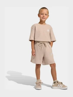 neutre - adidas Originals Ensemble T-shirt et Shorts oversize gaufrés Little Kids