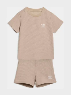 neutre - adidas Originals ensemble t-shirt et short gaufré