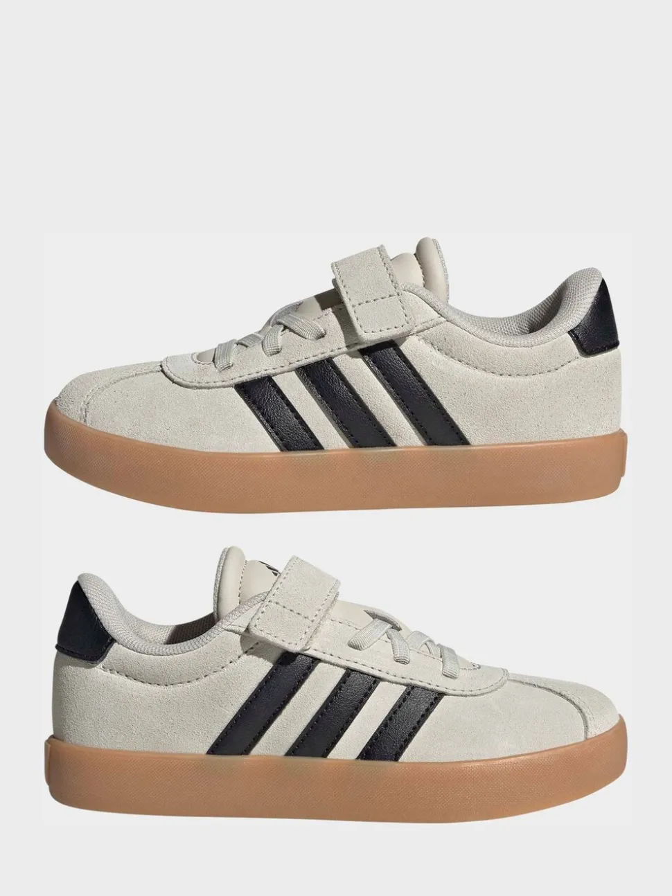 neutre - adidas Vl Cour 3.0 Baskets enfant à crochets et boucles