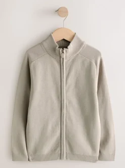 neutre - Cardigan zippé en tricot (3-16ans)