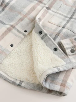 Neutre à carreaux doublé de borg - Veste-chemise doublée (3-16ans)