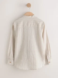 neutre - Chemise à manches longues Grandad Collar Lin Mix (3-16yrs)