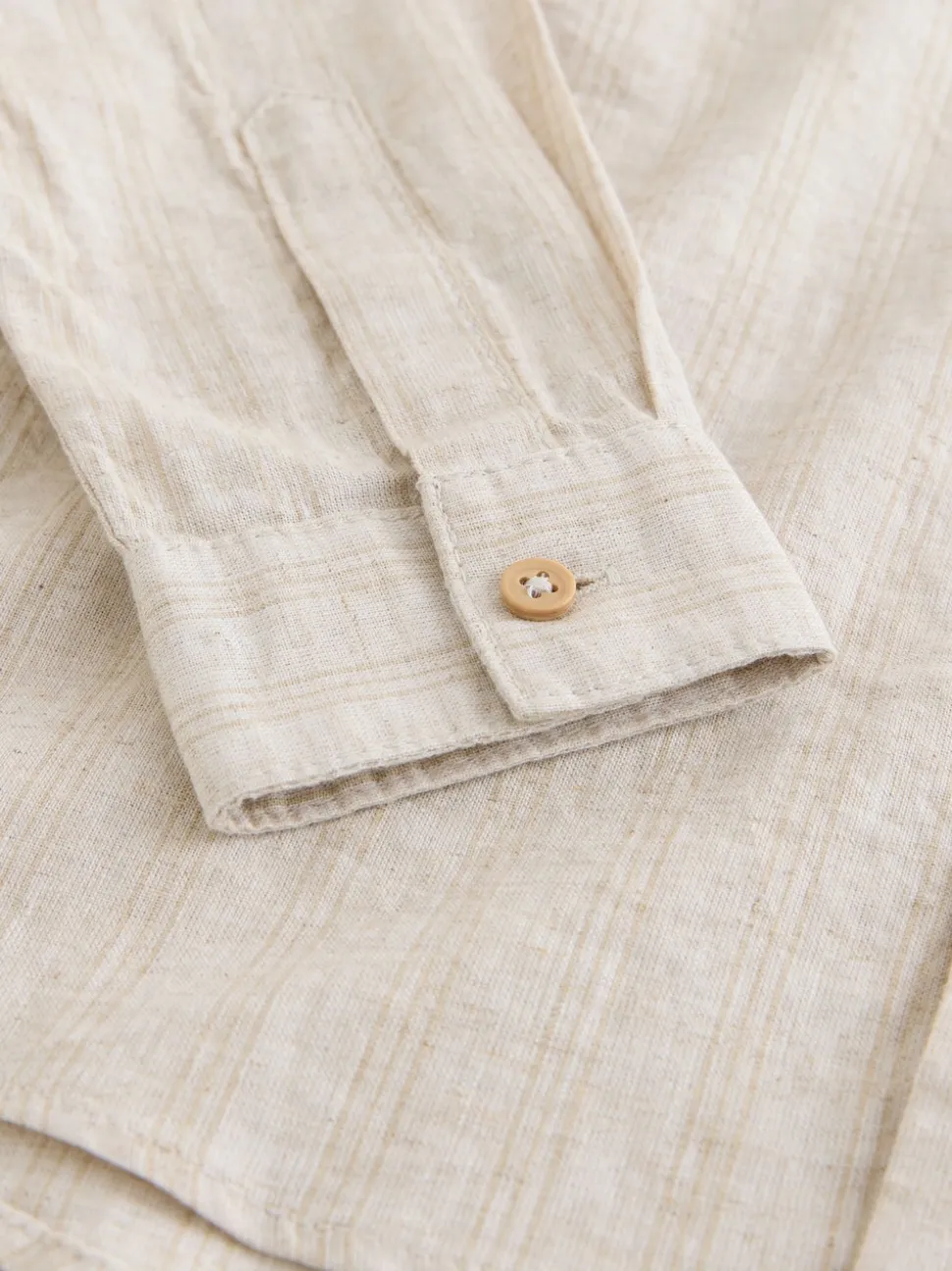 neutre - Chemise à manches longues Grandad Collar Lin Mix (3-16yrs)