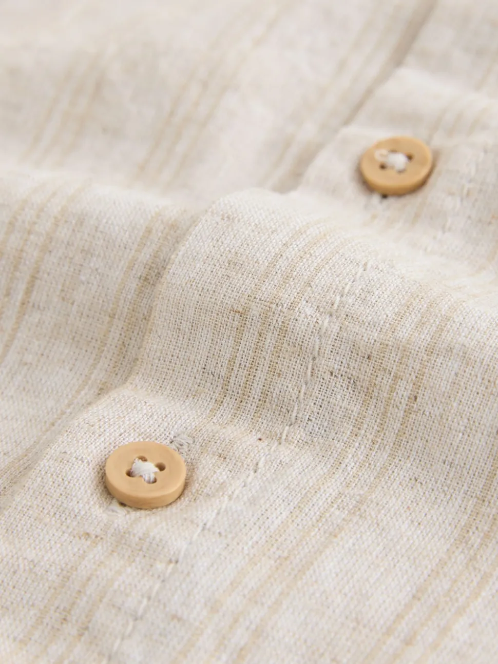 neutre - Chemise à manches longues Grandad Collar Lin Mix (3-16yrs)