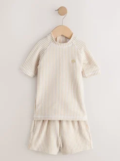 neutre - Ensemble rash texturé et Shorts de bain (3mois-7ans)