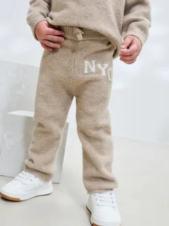 neutre - Ensemble tricoté NYC Varsity Pull et Joggers (3mths-7yrs)