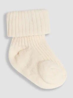 neutre - Lot de 3 paires de chaussettes côtelées JoJo Maman Bébé bébé