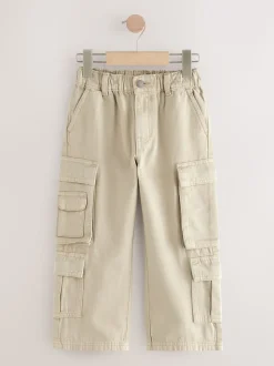 neutre - Pantalon cargo en coton tissé en sergé (3-16ans)