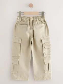 neutre - Pantalon cargo en coton tissé en sergé (3-16ans)