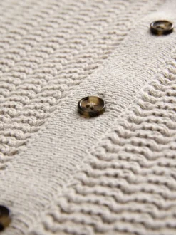 neutre - Polo texturé en maille boutonné (3mois-7ans)