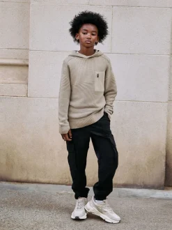 neutre - Sweat-shirt à capuche en maille utilitaire (3-16ans)