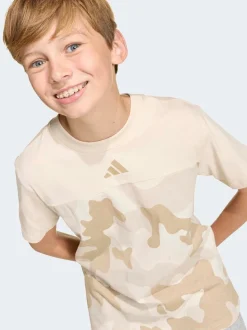 neutre - T-shirt adidas Essentials Camo en coton pour enfant