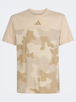 neutre - T-shirt adidas Essentials Camo en coton pour enfant