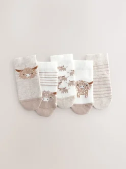 Neutre Hamish - Lot de 5 chaussettes pour bébé (0mois-2ans)