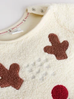 Neutre motif renne - Ensemble haut et legging bébé en polaire (0mois-2ans)