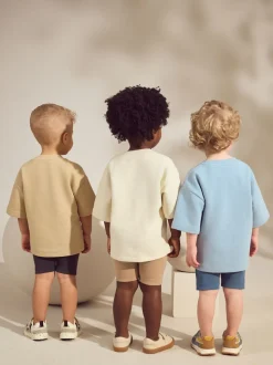 Neutre multicolore - Lot de 3 t-shirts texturés à manches courtes et shorts cyclistes (3mois7ans)