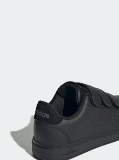 Noir - adidas Advantage Base 2.0 Baskets enfant à crochets et boucles