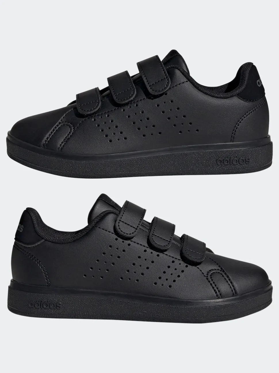 Noir - adidas Advantage Base 2.0 Baskets enfant à crochets et boucles